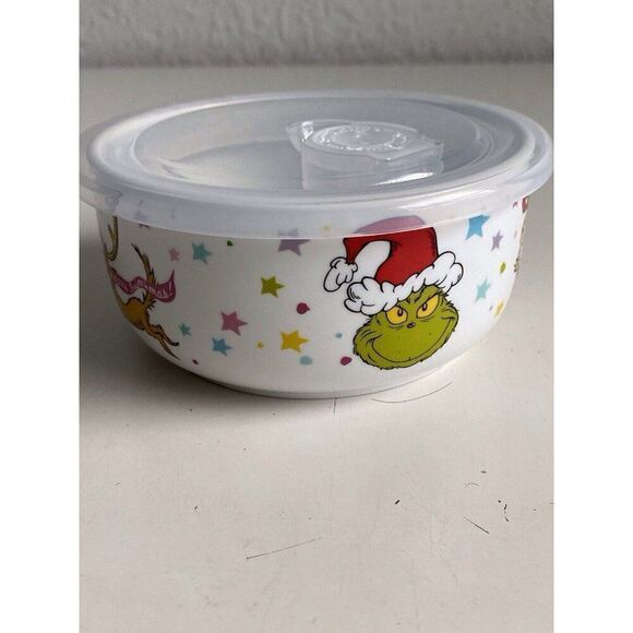 The Grinch Whoville Christmas Ceramic Storage Bowl Container Pressure Lid SMALL - Picture 7 of 11